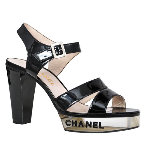 chanel heels engraved heel|chanel platform heels.